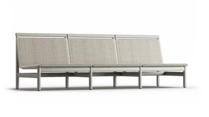 Montauk Sofa Armless Aluminum 94&#8243;